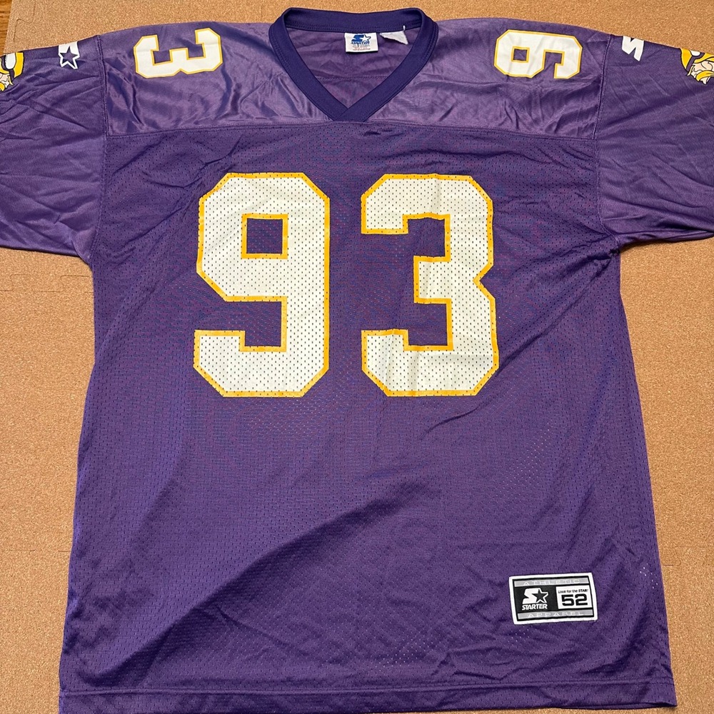 Minnesota Vikings Starter Jersey Mens 52 XL Purple John Randle 93 Vintage 1995